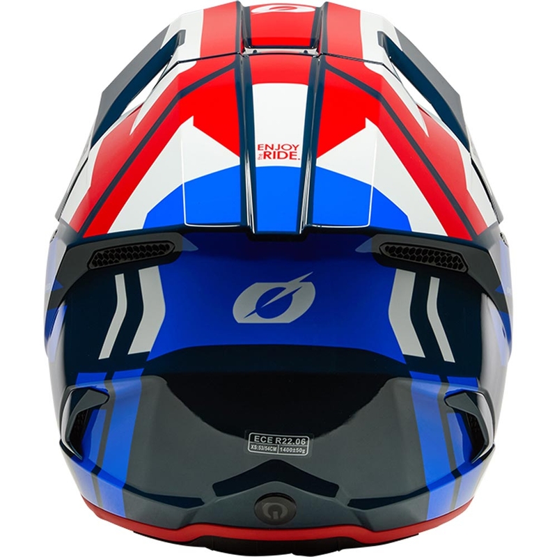 Casco da motocross O'Neal 3SRS Ride blu-bianco-rosso