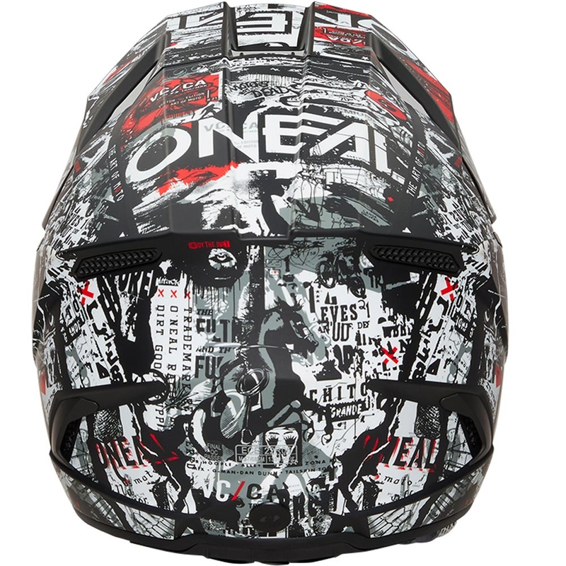 Casco da motocross O'Neal 3SRS Attack nero opaco-bianco