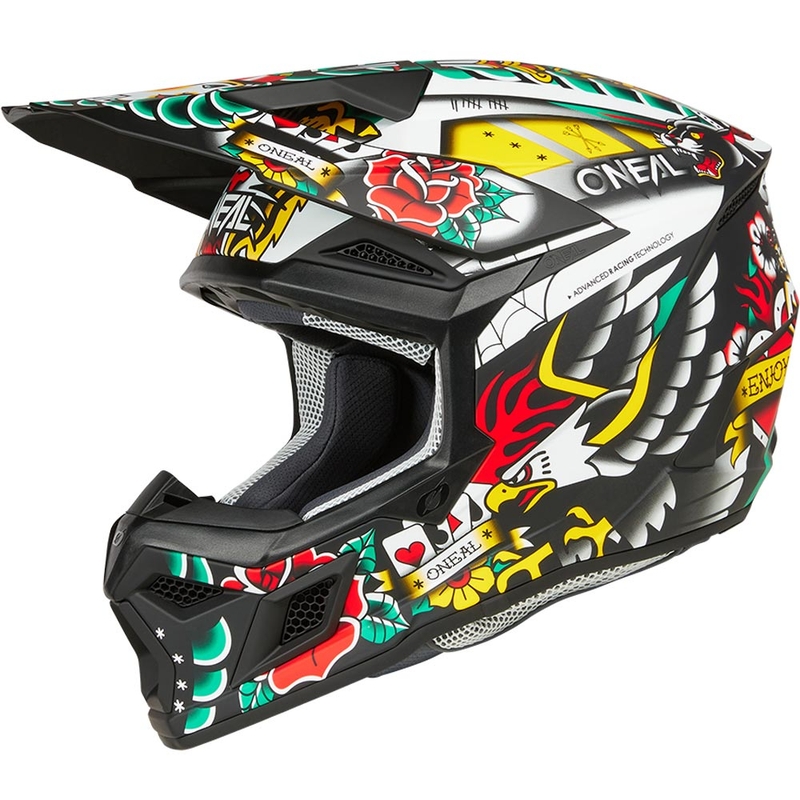 Casco da motocross per bambini O'Neal 3SRS Inked multicolore