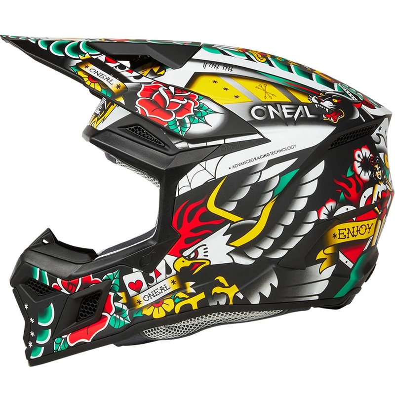 Casco da motocross per bambini O'Neal 3SRS Inked multicolore