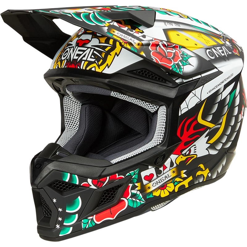 Casco da motocross per bambini O'Neal 3SRS Inked multicolore