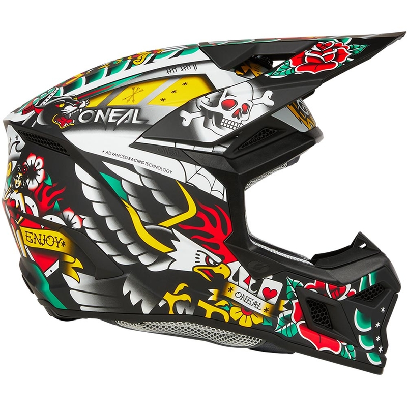 Casco da motocross per bambini O'Neal 3SRS Inked multicolore