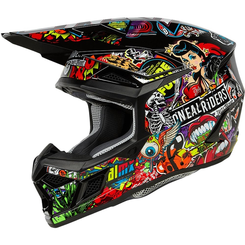 Casco da motocross O'Neal 3SRS Crank multicolore