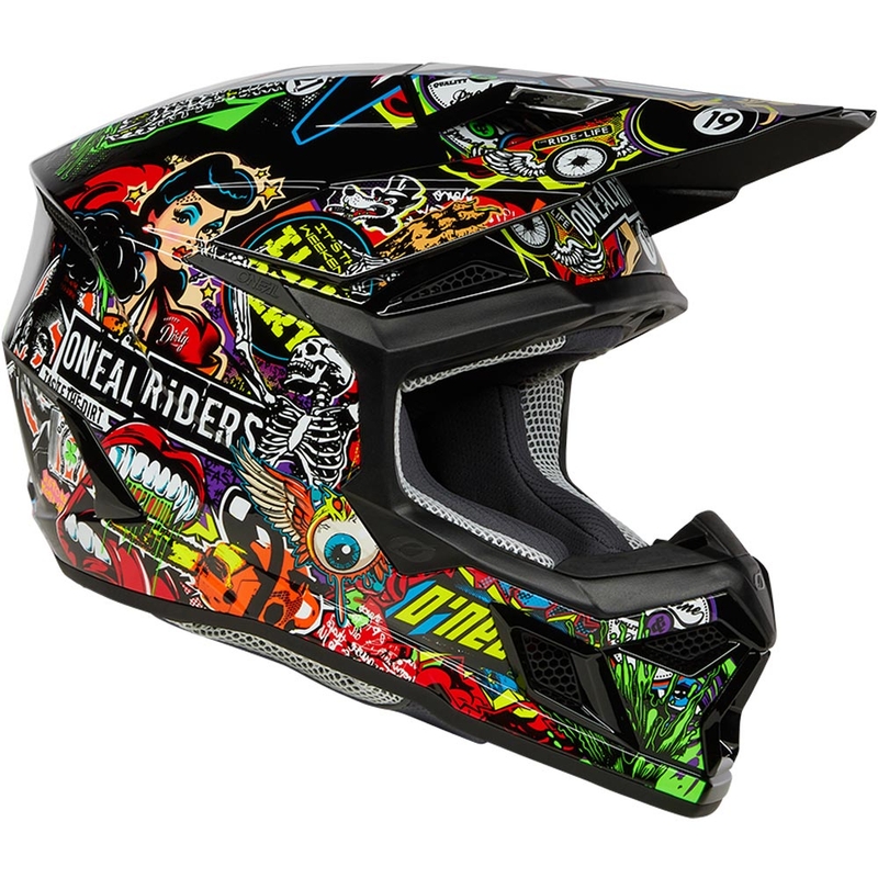 Casco da motocross O'Neal 3SRS Crank multicolore