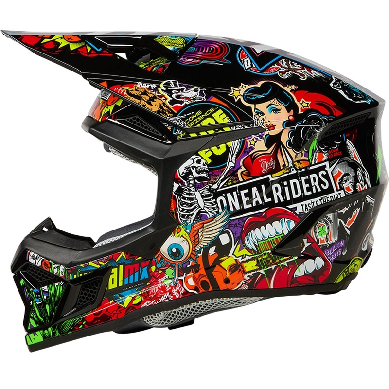 Casco da motocross O'Neal 3SRS Crank multicolore