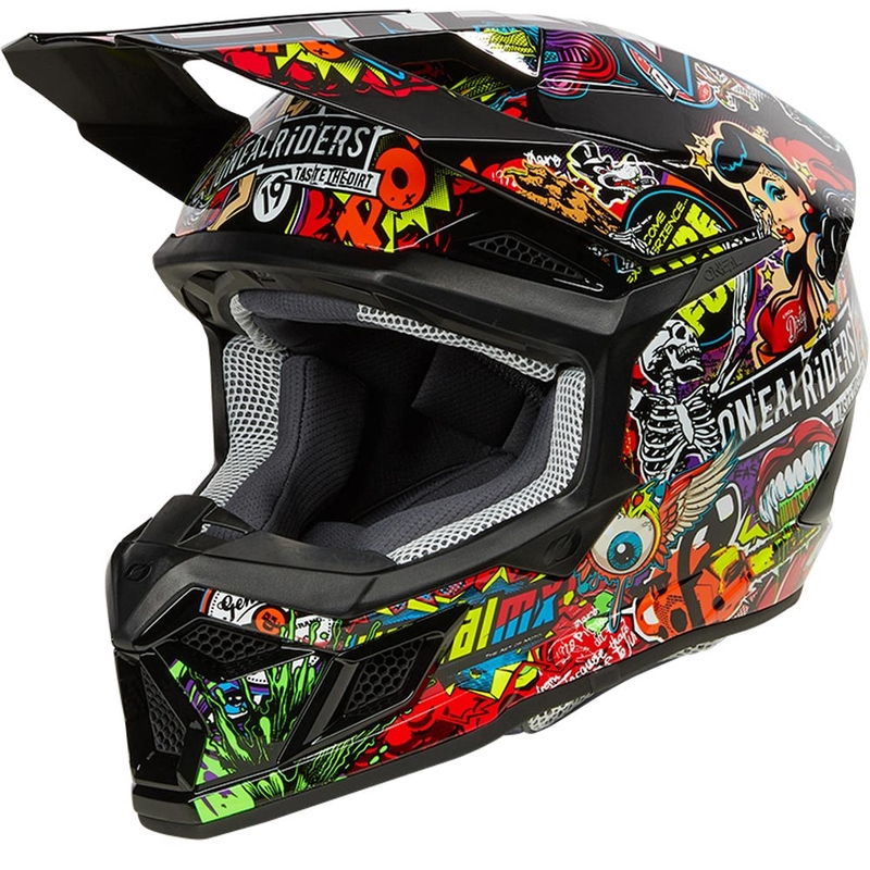 Casco da motocross O'Neal 3SRS Crank multicolore