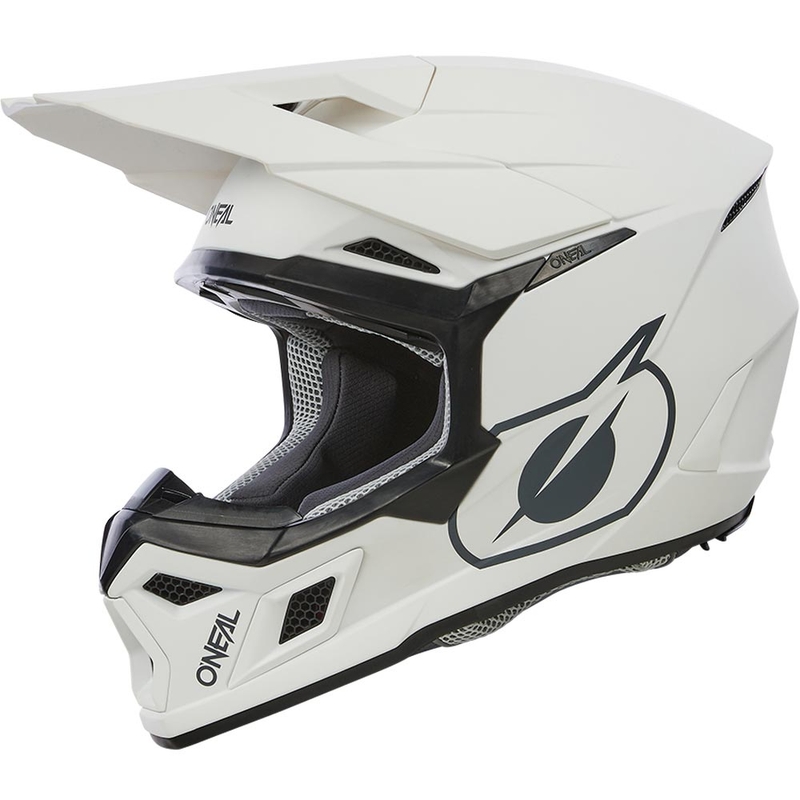 Casco da motocross O´Neal 3SRS, tinta unita bianca opaca.