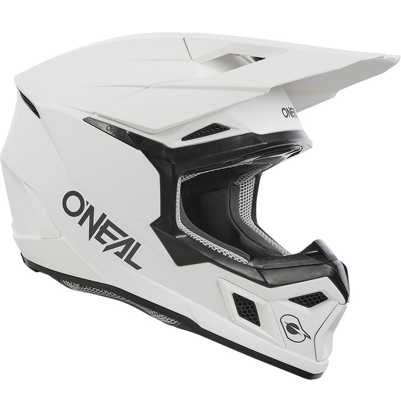 Casco da motocross O´Neal 3SRS, tinta unita bianca opaca.