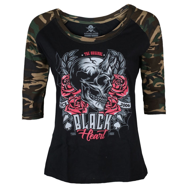 Dámské triko Black Heart Devil Rose Camo výprodej