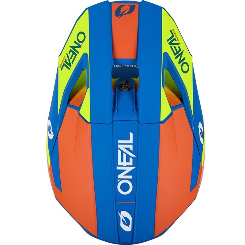 Casco da motocross O´Neal 3SRS Solido blu opaco-giallo fluo