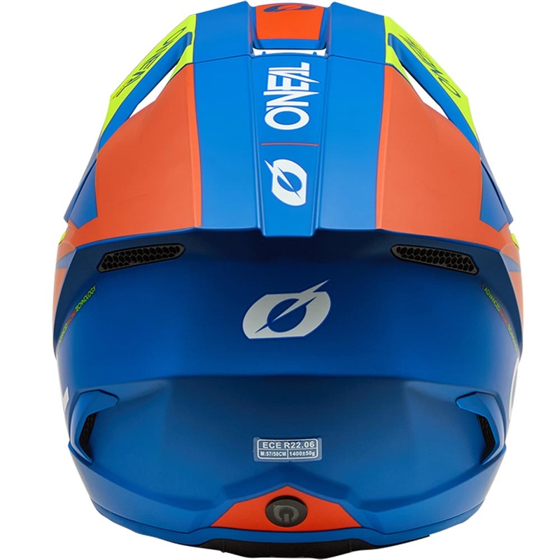 Casco da motocross O´Neal 3SRS Solido blu opaco-giallo fluo