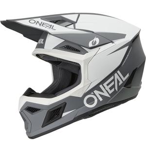 Casco da motocross O´Neal 3SRS Solido bianco opaco-grigio