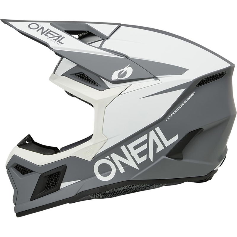 Casco da motocross O´Neal 3SRS Solido bianco opaco-grigio