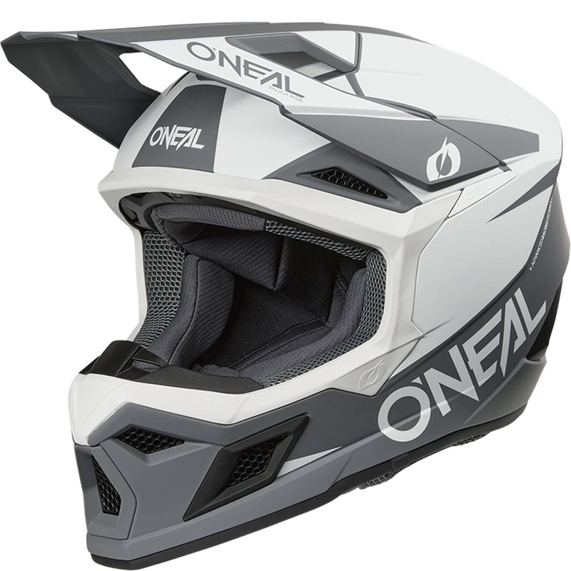 Casco da motocross O´Neal 3SRS Solido bianco opaco-grigio