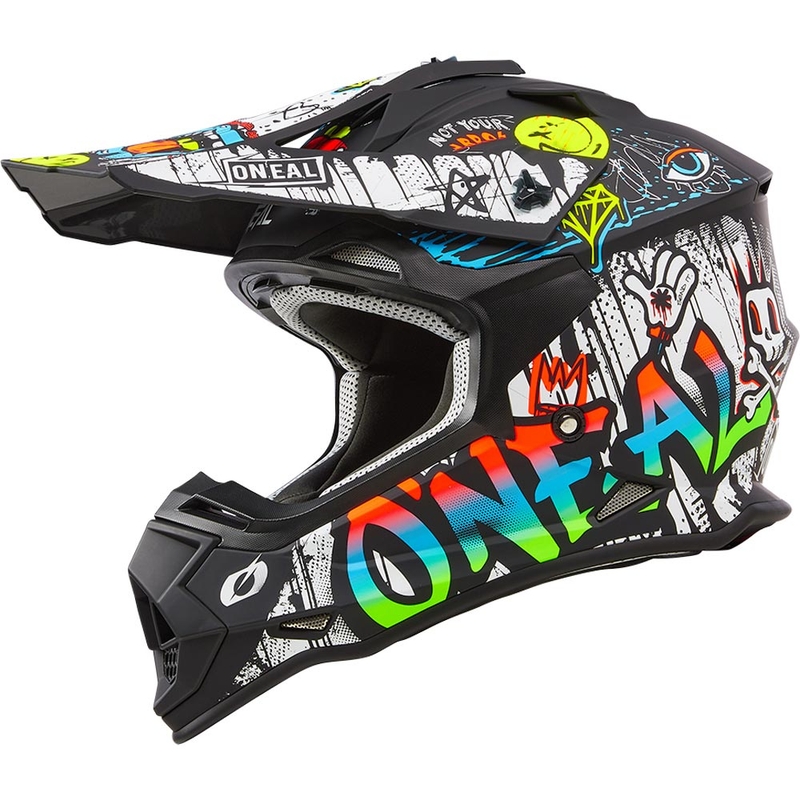 Casco da motocross O´Neal 2SRS Rancid nero opaco-bianco