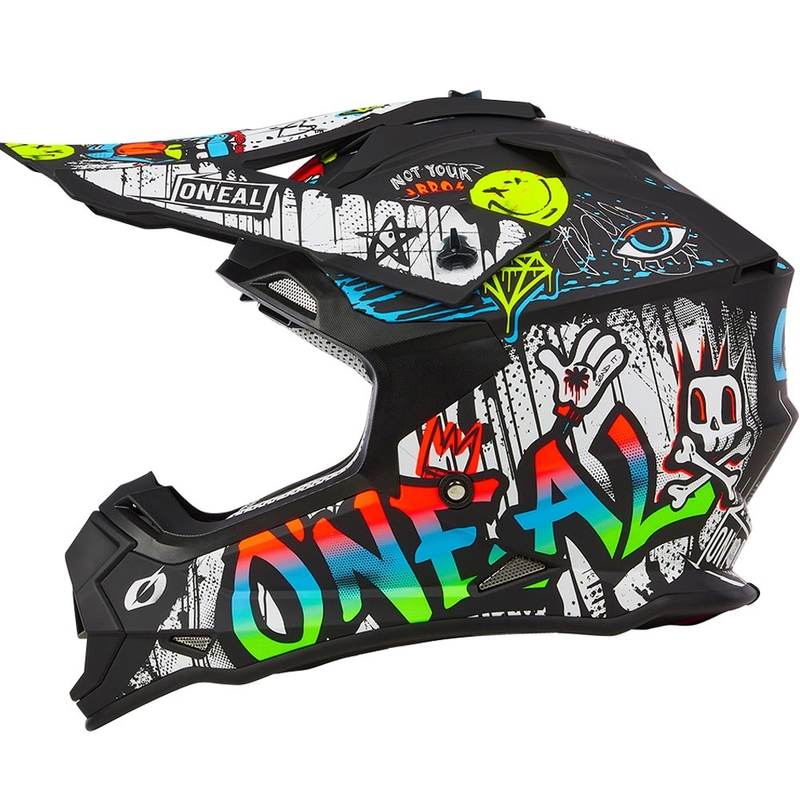Casco da motocross O´Neal 2SRS Rancid nero opaco-bianco