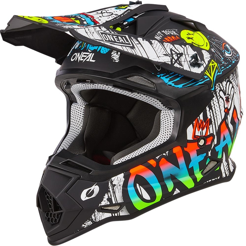 Casco da motocross O´Neal 2SRS Rancid nero opaco-bianco