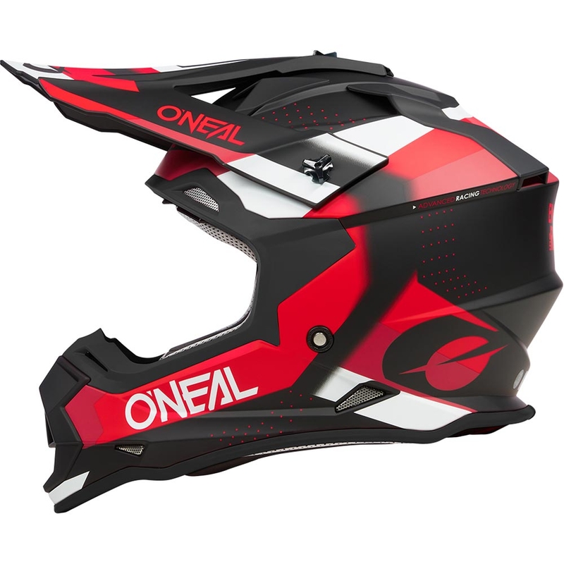 Casco da motocross O´Neal 2SRS Spyde nero opaco-rosso-bianco