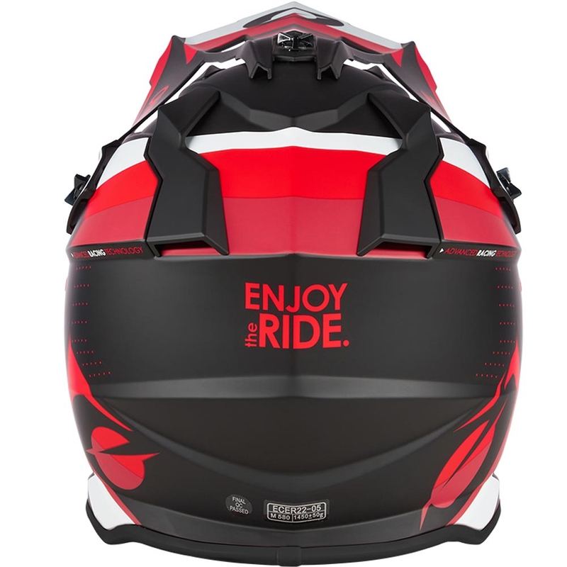 Casco da motocross O´Neal 2SRS Spyde nero opaco-rosso-bianco