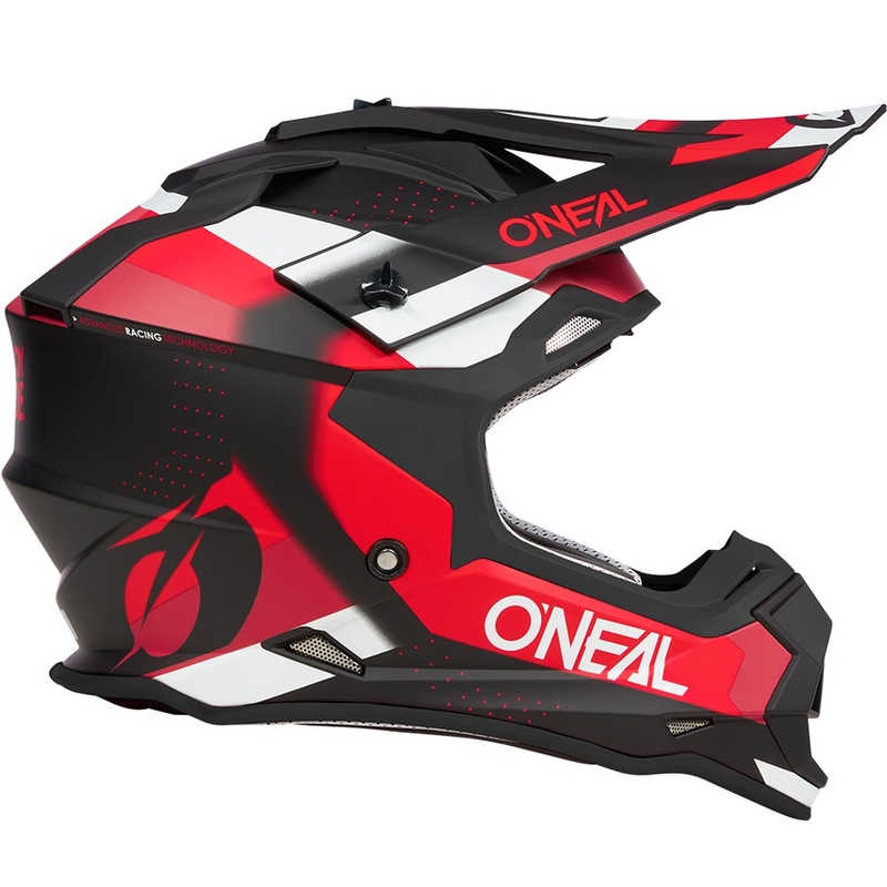 Casco da motocross O´Neal 2SRS Spyde nero opaco-rosso-bianco