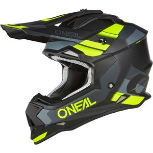 Casco da motocross O´Neal 2SRS Spyde nero opaco-grigio-giallo fluo