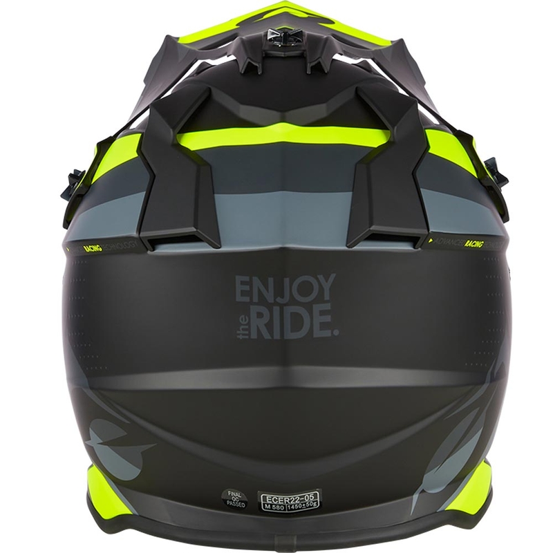 Casco da motocross O´Neal 2SRS Spyde nero opaco-grigio-giallo fluo