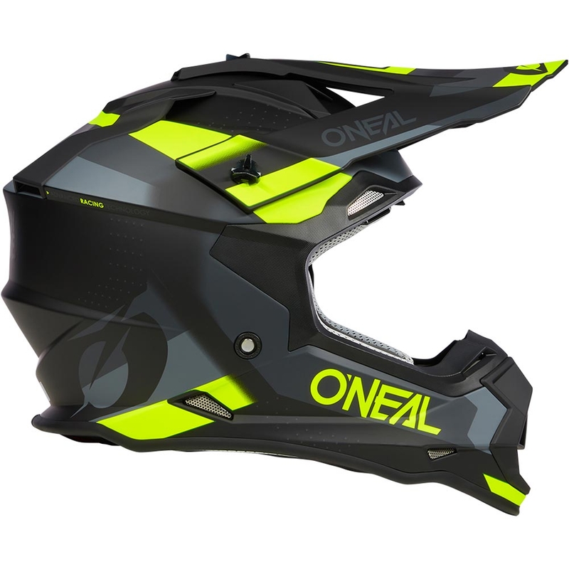 Casco da motocross O´Neal 2SRS Spyde nero opaco-grigio-giallo fluo