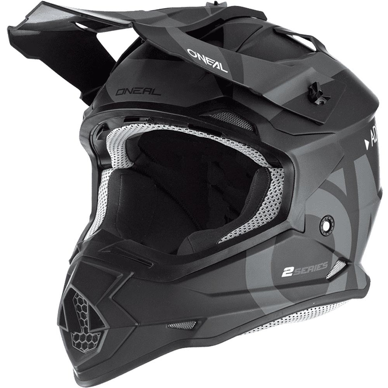 Casco da motocross O'Neal 2SRS Slick nero-grigio