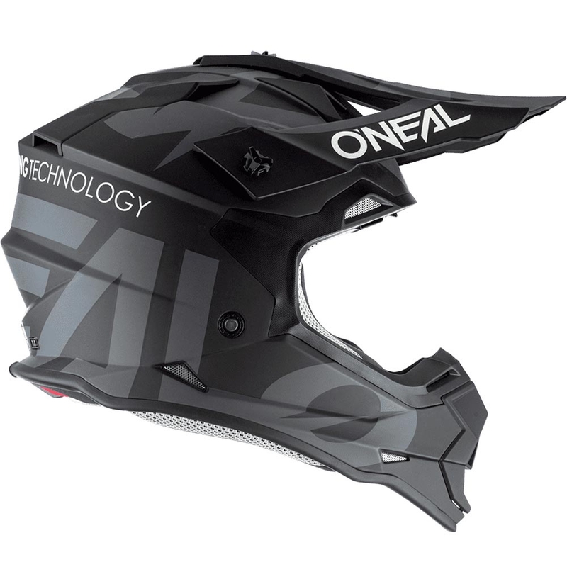 Casco da motocross O'Neal 2SRS Slick nero-grigio