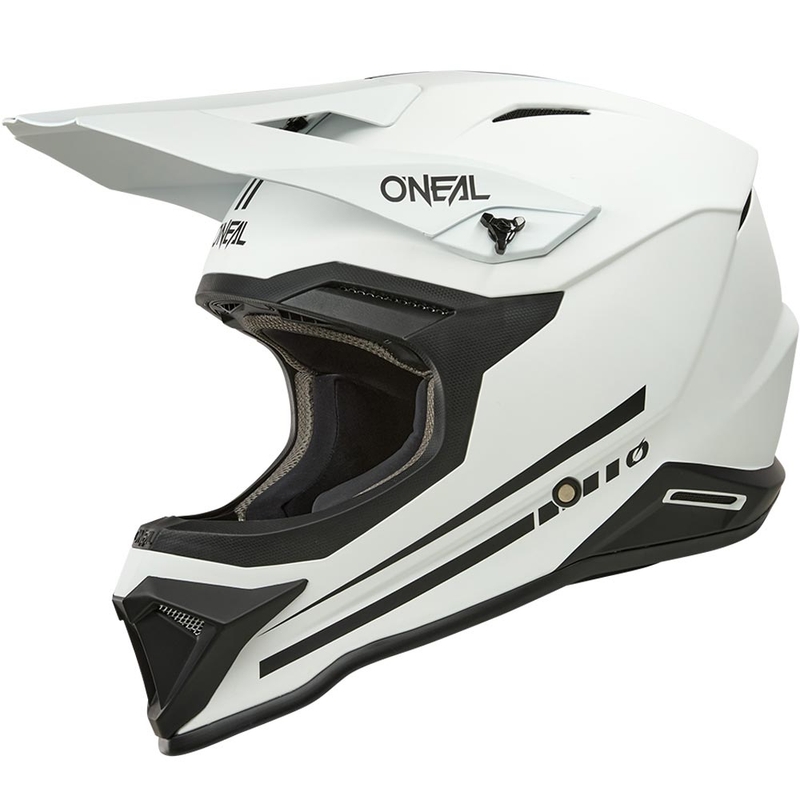 Casco da motocross O'Neal 1SRS, colore bianco opaco.