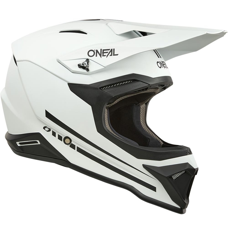 Casco da motocross O'Neal 1SRS, colore bianco opaco.