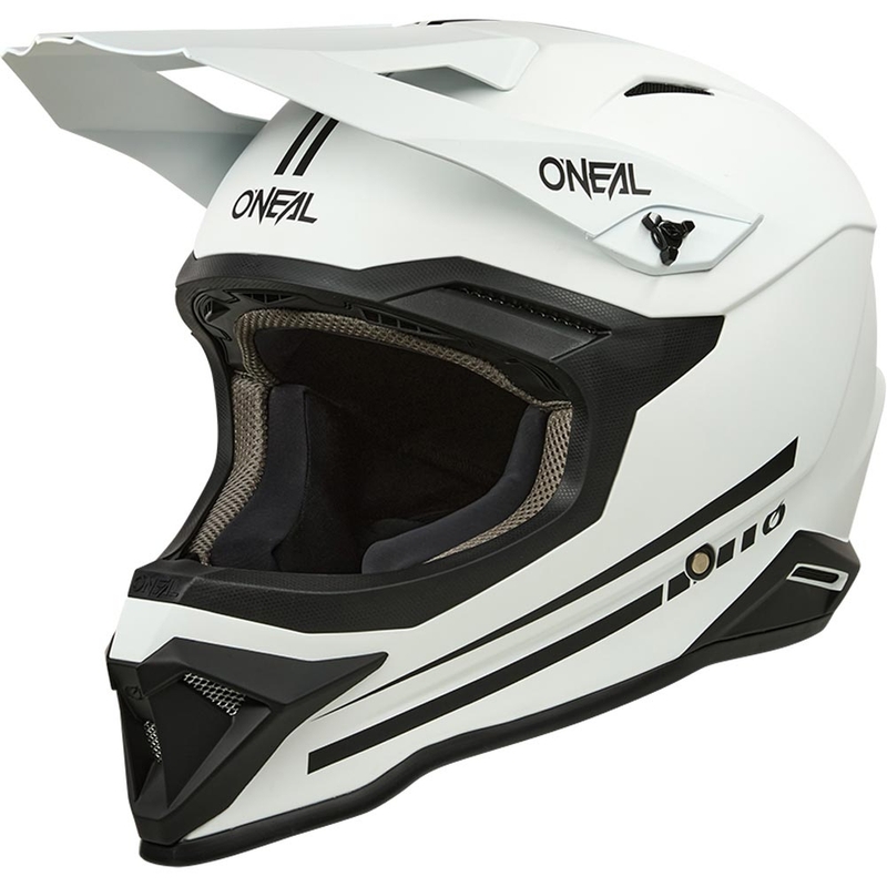 Casco da motocross O'Neal 1SRS, colore bianco opaco.