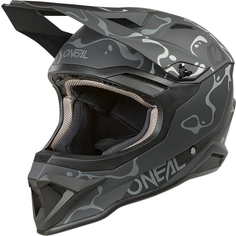 Casco da motocross O´Neal 1SRS Splash nero opaco-grigio