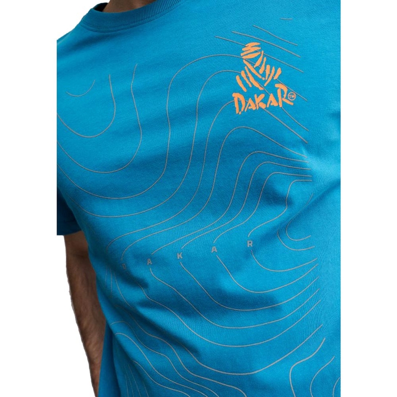 Maglietta blu con mappa della Dakar