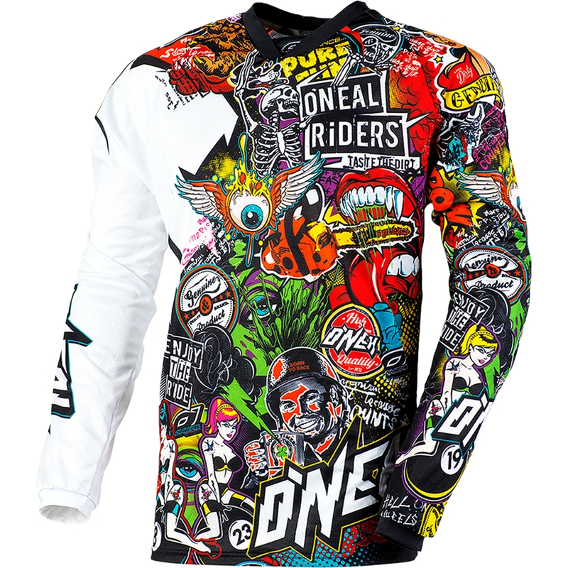 Maglia da motocross O´Neal Mayhem Crank nera-multicolore