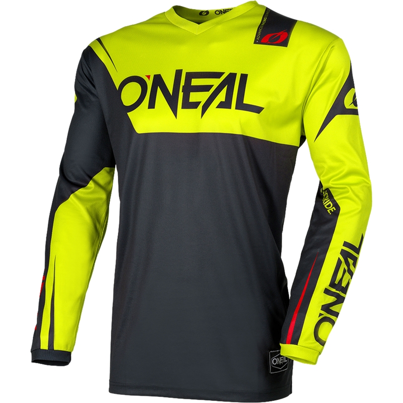 Maglia da motocross O'Neal Element Racewear nera e gialla