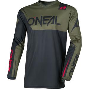 Maglia motocross O'Neal Element Racewear nera-oliva