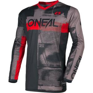 Maglia da motocross O'Neal Element Roller grigio-rosso