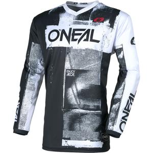 Maglia da motocross O'Neal Element Roller nera e bianca