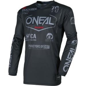 Maglia da motocross O'Neal Element Brand nera e grigia