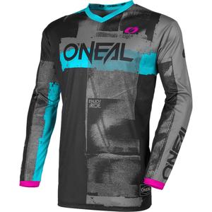 Maglia da motocross da donna O'Neal Element Roller, nera e blu