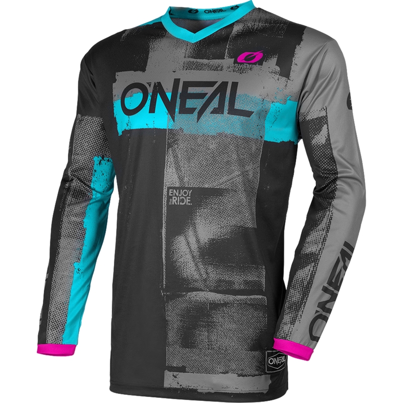 Maglia da motocross da donna O'Neal Element Roller, nera e blu