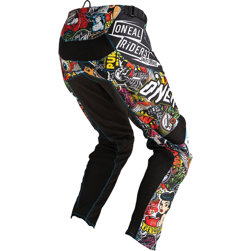 Pantaloni da motocross O'Neal Mayhem Crank neri e multicolore