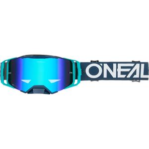 Occhiali da motocross O´Neal B-33 Hexa blu (plexiglass blu iridio)