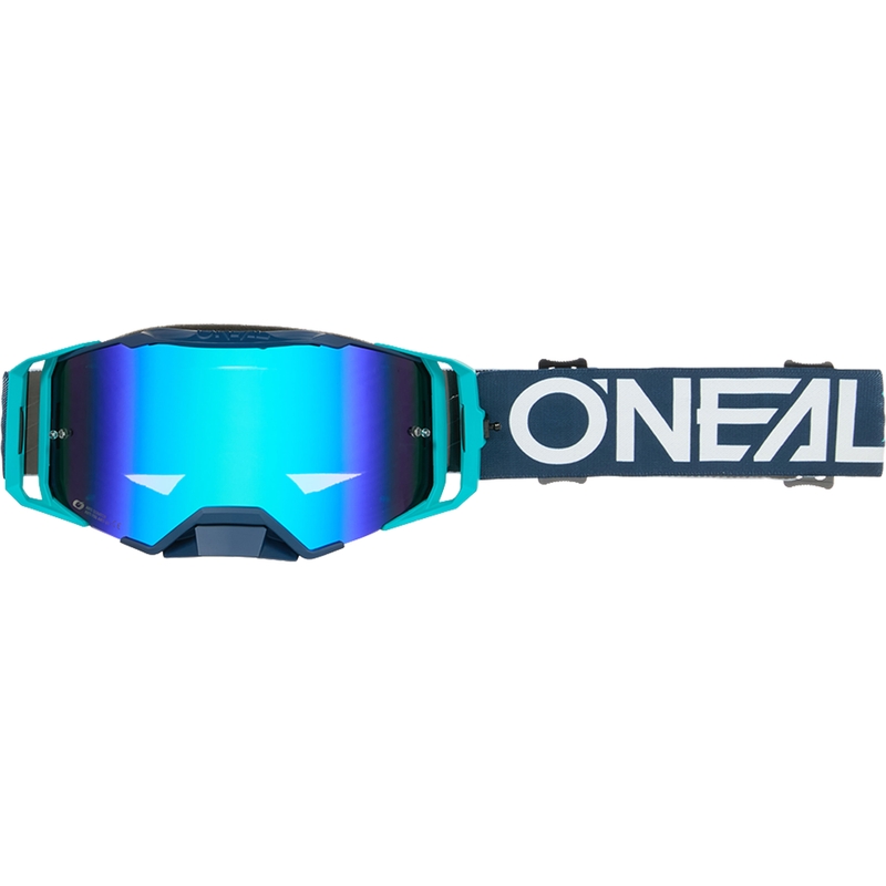 Occhiali da motocross O´Neal B-33 Hexa blu (plexiglass blu iridio)