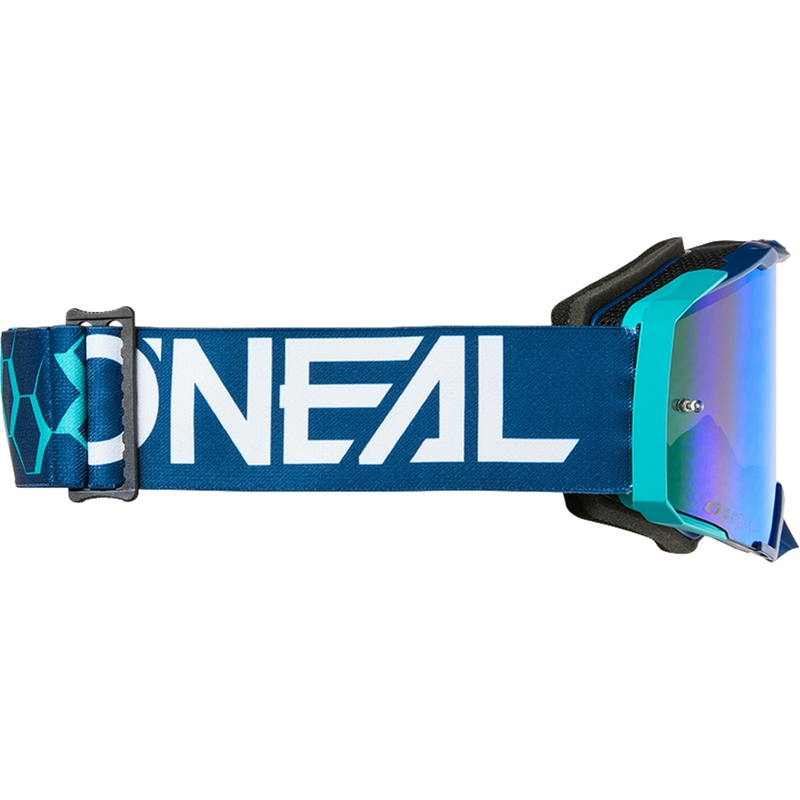 Occhiali da motocross O´Neal B-33 Hexa blu (plexiglass blu iridio)