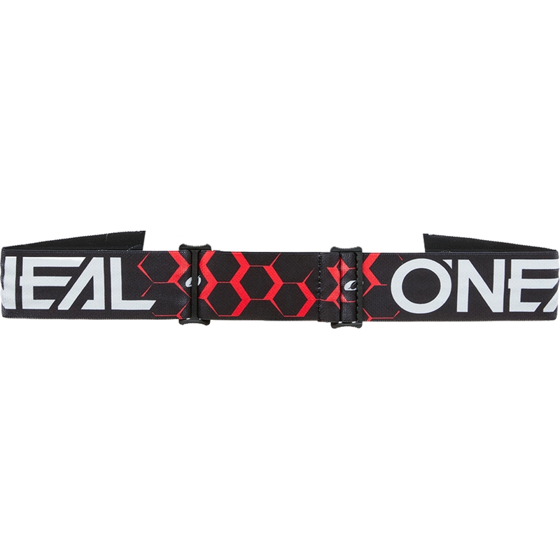 Occhiali da motocross O´Neal B-33 Hexa nero-rosso (plexiglass rosso iridio)