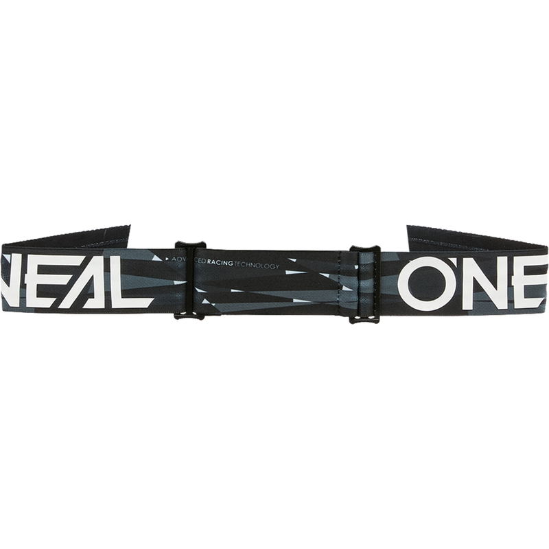 Occhiali da motocross O´Neal B-33 Ictus bianco e nero (plexiglass a specchio argentato)