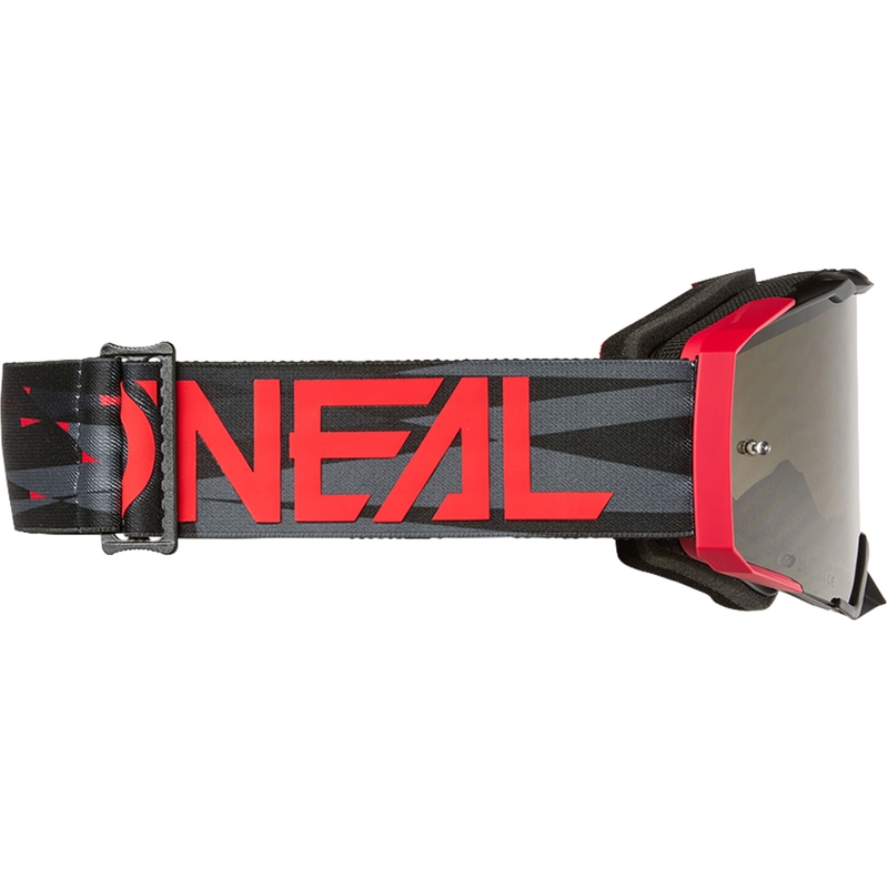 Occhiali da motocross O´Neal B-33 Ictus nero-rosso (plexiglass grigio)