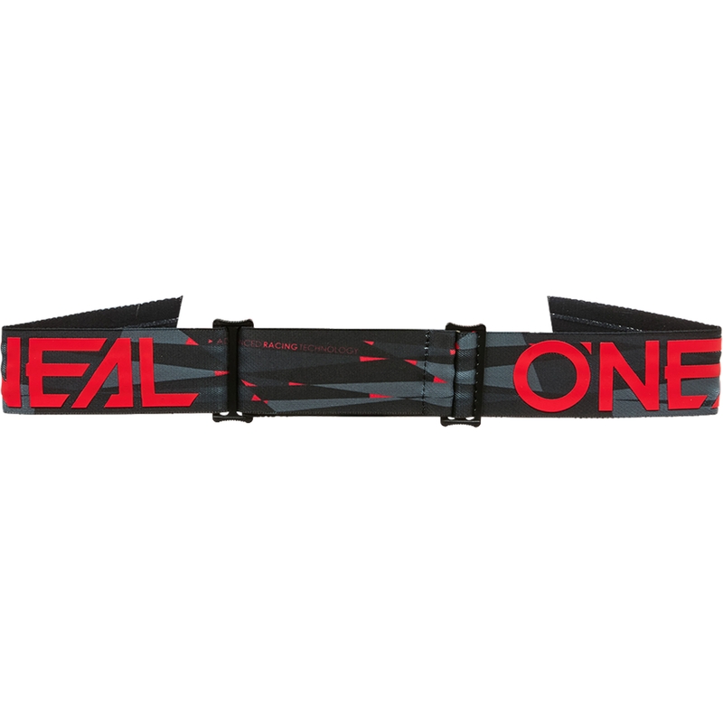 Occhiali da motocross O´Neal B-33 Ictus nero-rosso (plexiglass grigio)